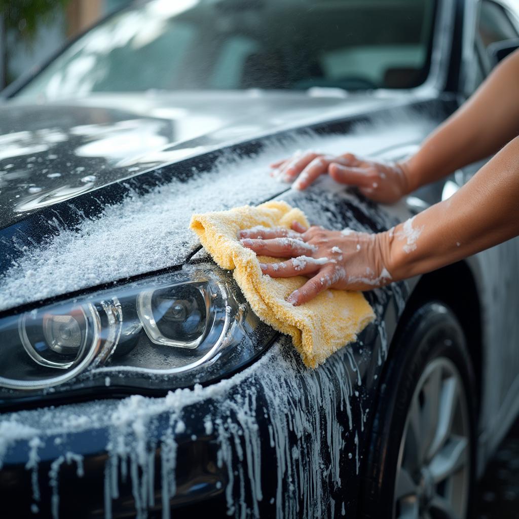 Car Wash Preparation for Waxing