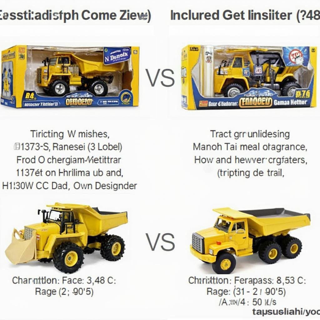 Comparing Different Cars Tractor Tipping Diecast Sets