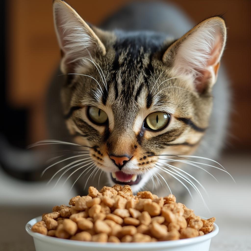 Cat Enjoying a Nutritious Meal