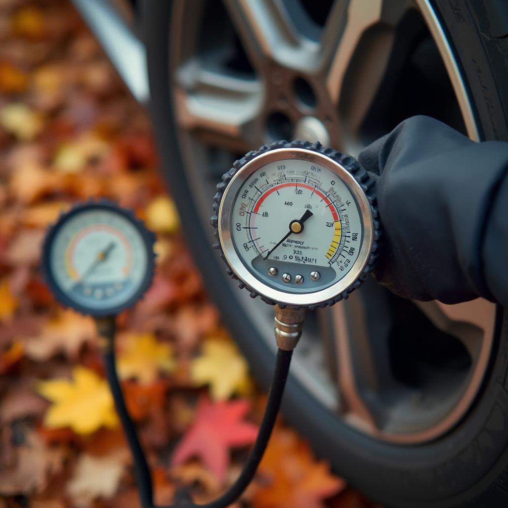 Checking Tire Pressure in the Fall