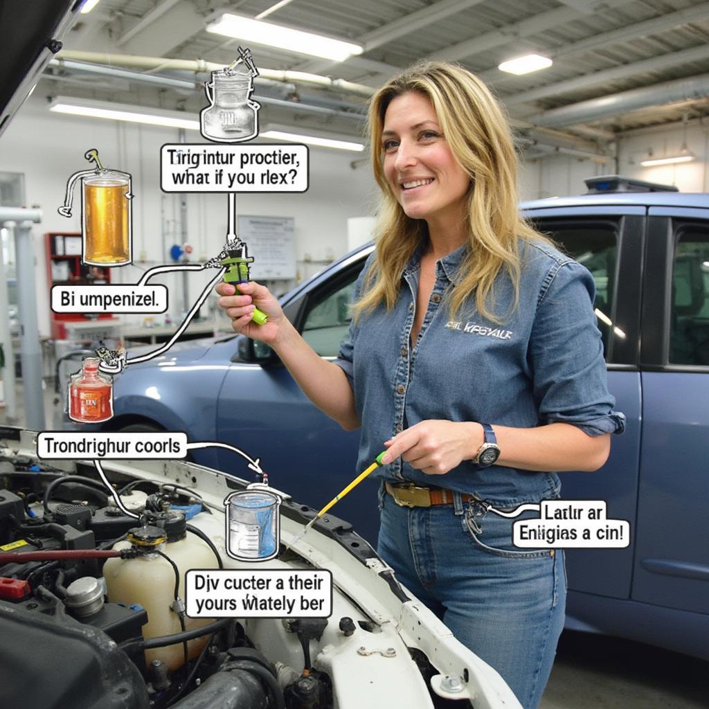 Elle Hughes Demonstrates Checking Car Fluids