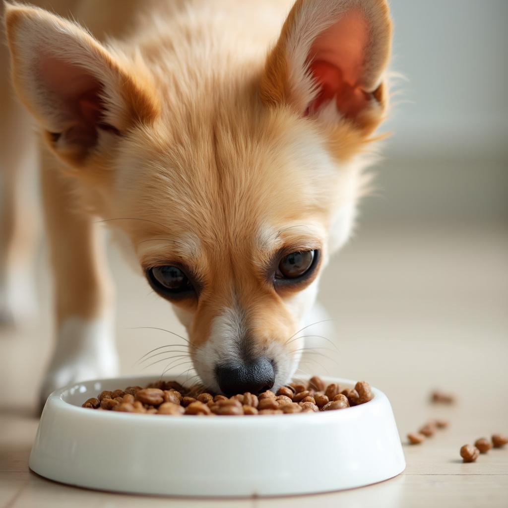 Chihuahua Enjoying a Healthy Meal