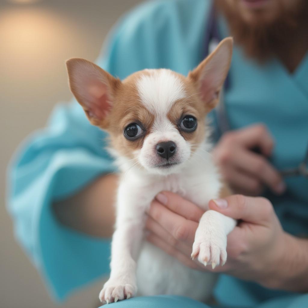 Chihuahua Puppy at the Vet