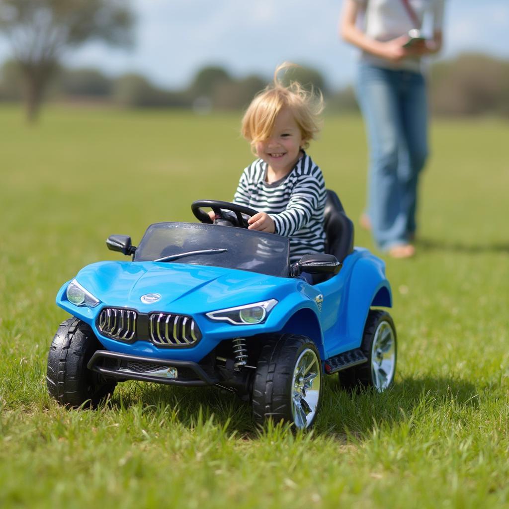 Child Driving Battery Powered Car Safely