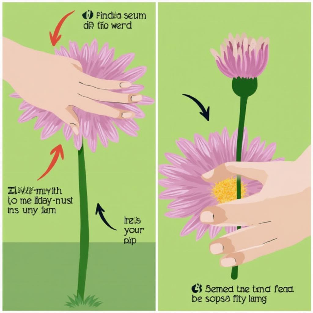 Deadheading a chrysanthemum