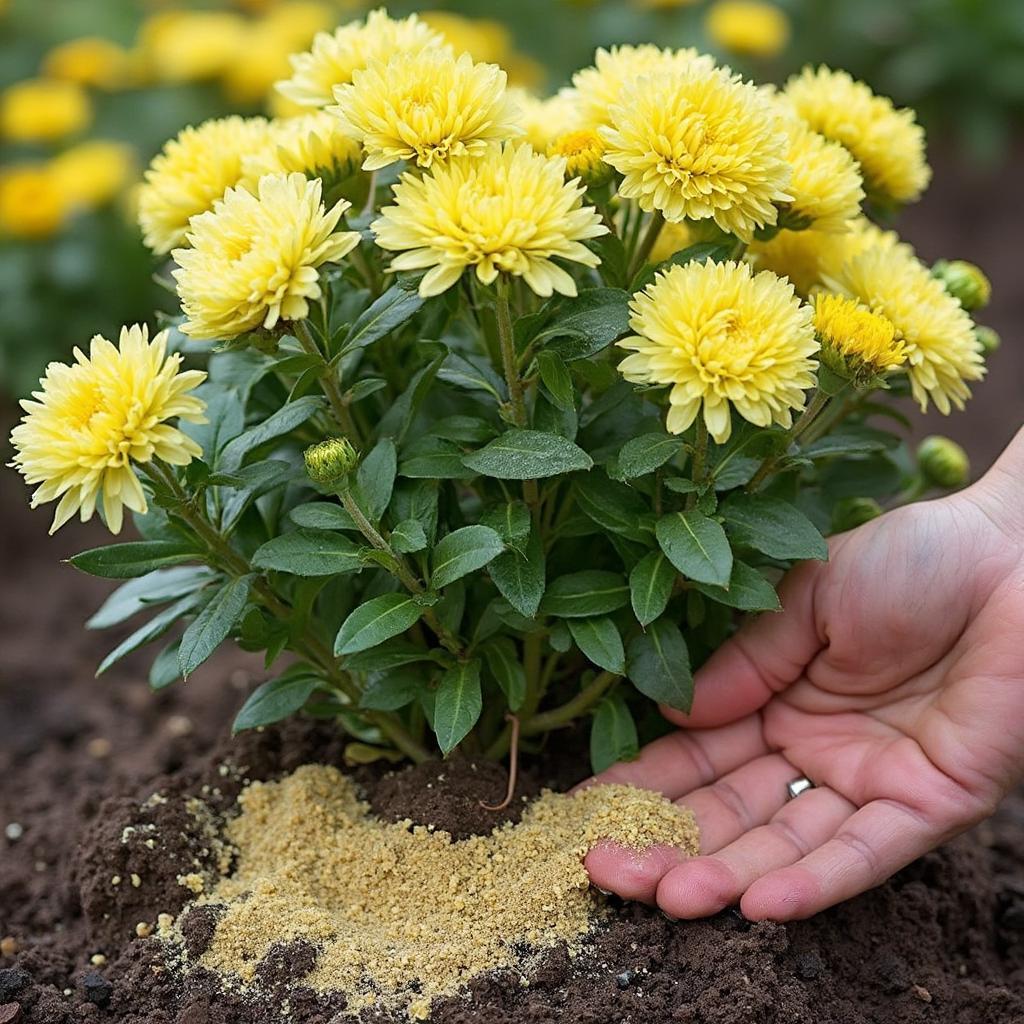 Fertilizing chrysanthemums