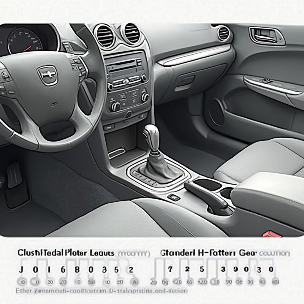 Manual car clutch pedal and gear stick operation