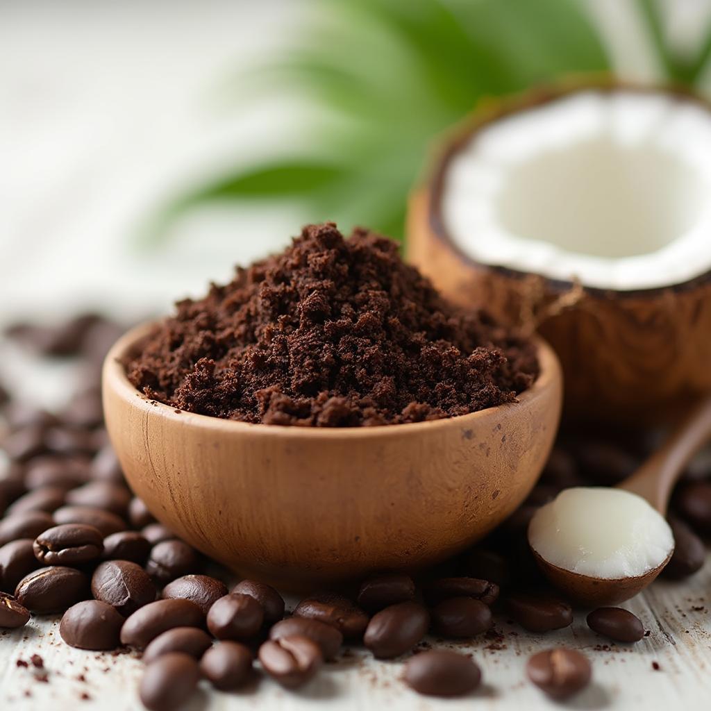 Coffee Grounds and Coconut Oil Scrub for Brides: A moisturizing and exfoliating DIY scrub for radiant skin.