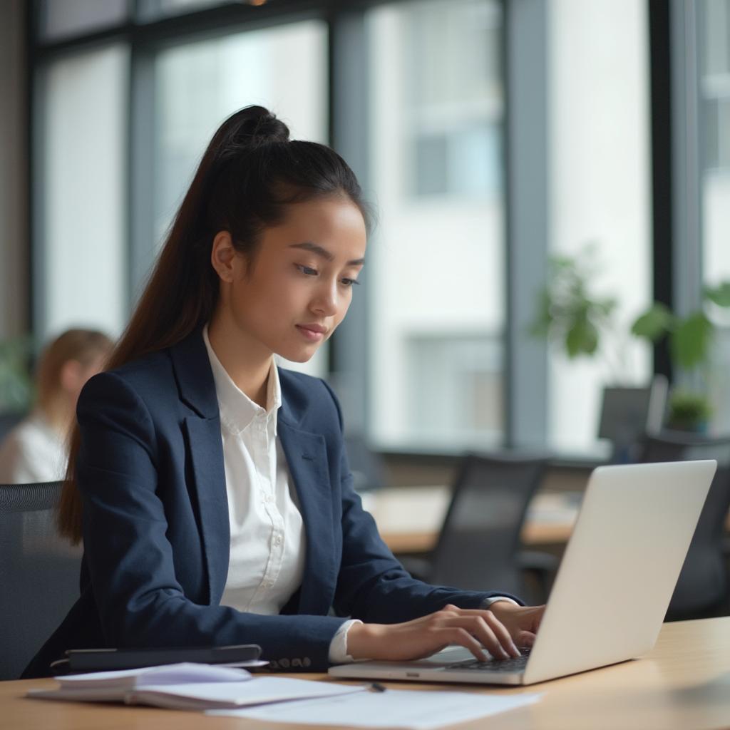 College Girl at Internship