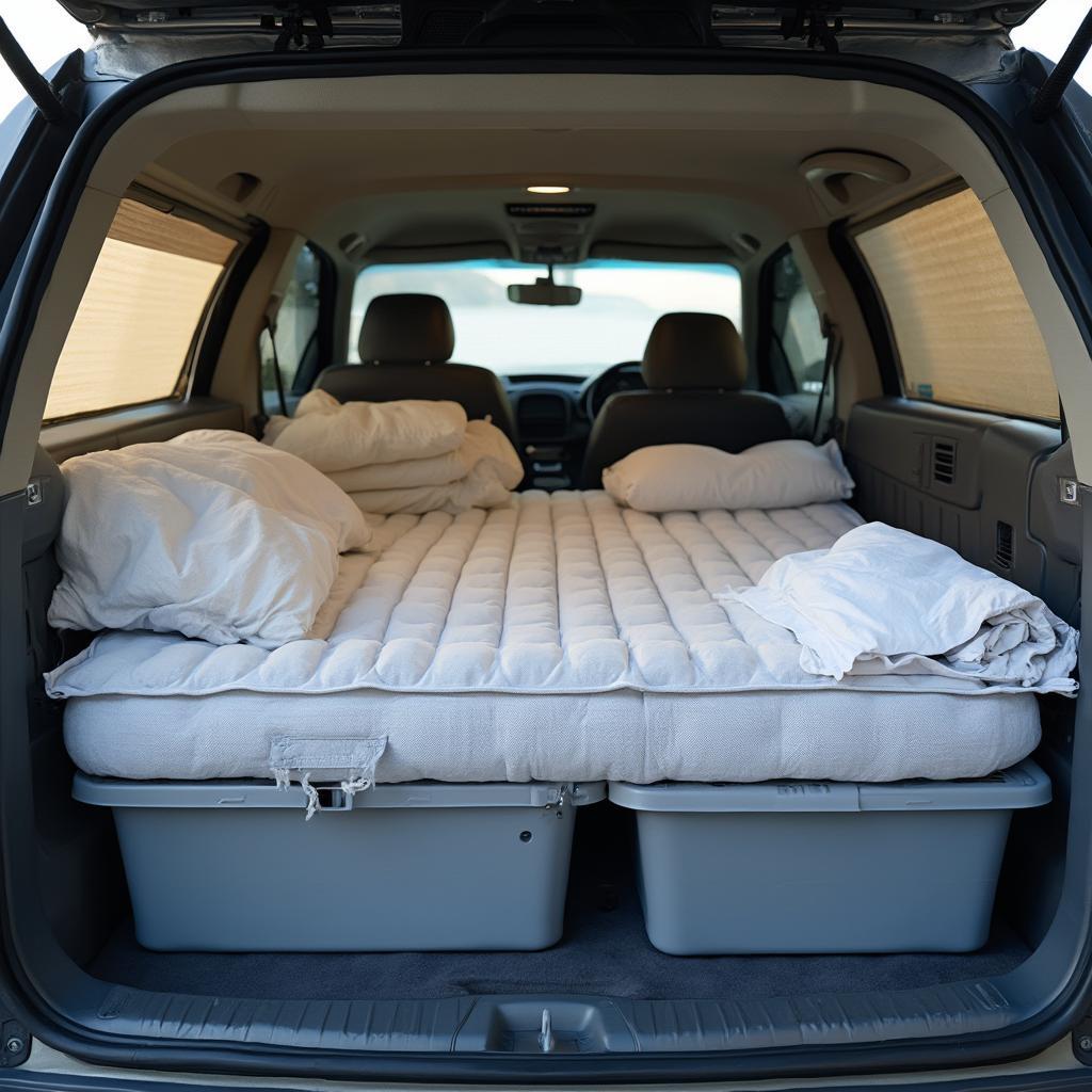 Comfortable Car Sleeping Setup