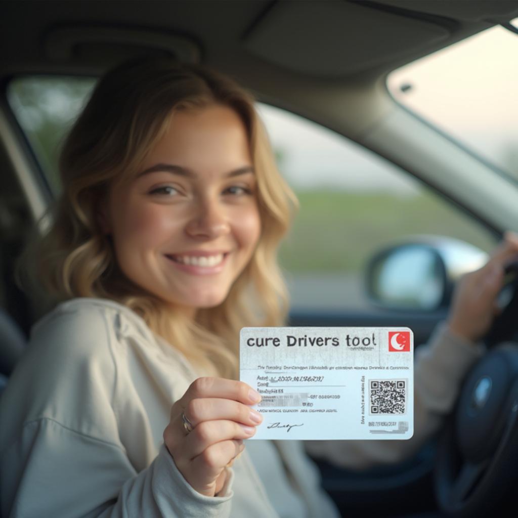 Confident Driver Passing Driving Test