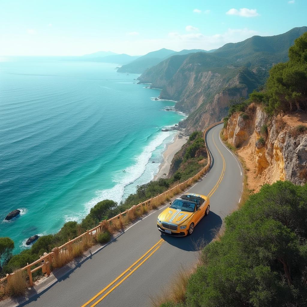 Scenic drive along the Costa Brava in Catalonia