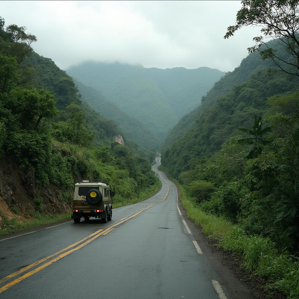 Costa Rican road conditions vary greatly from paved highways to rough terrain.