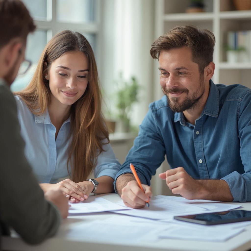 Customer Signing Car Loan Documents