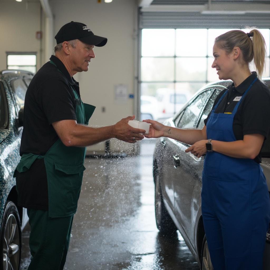 Customer Tipping Car Wash Staff