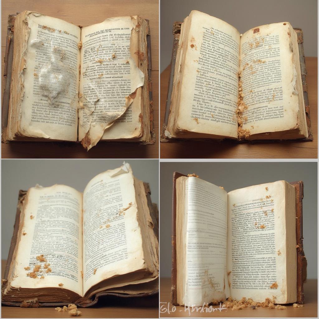 Examples of Damaged Library Books