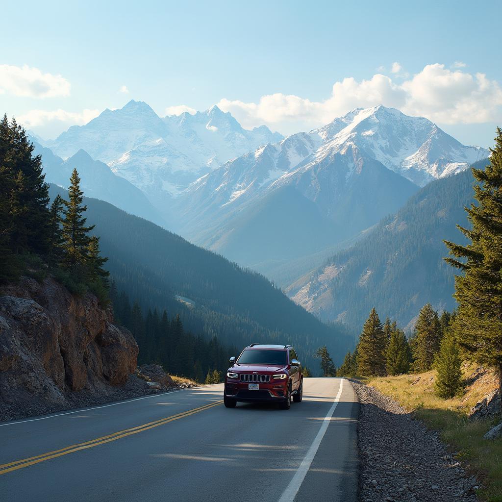 SUV on a Denver Mountain Road