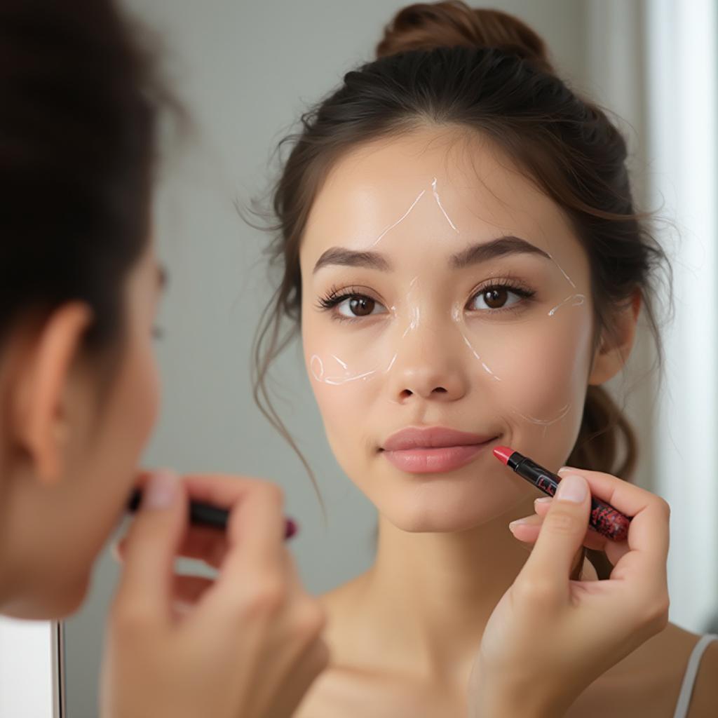 Determining Face Shape Using a Mirror