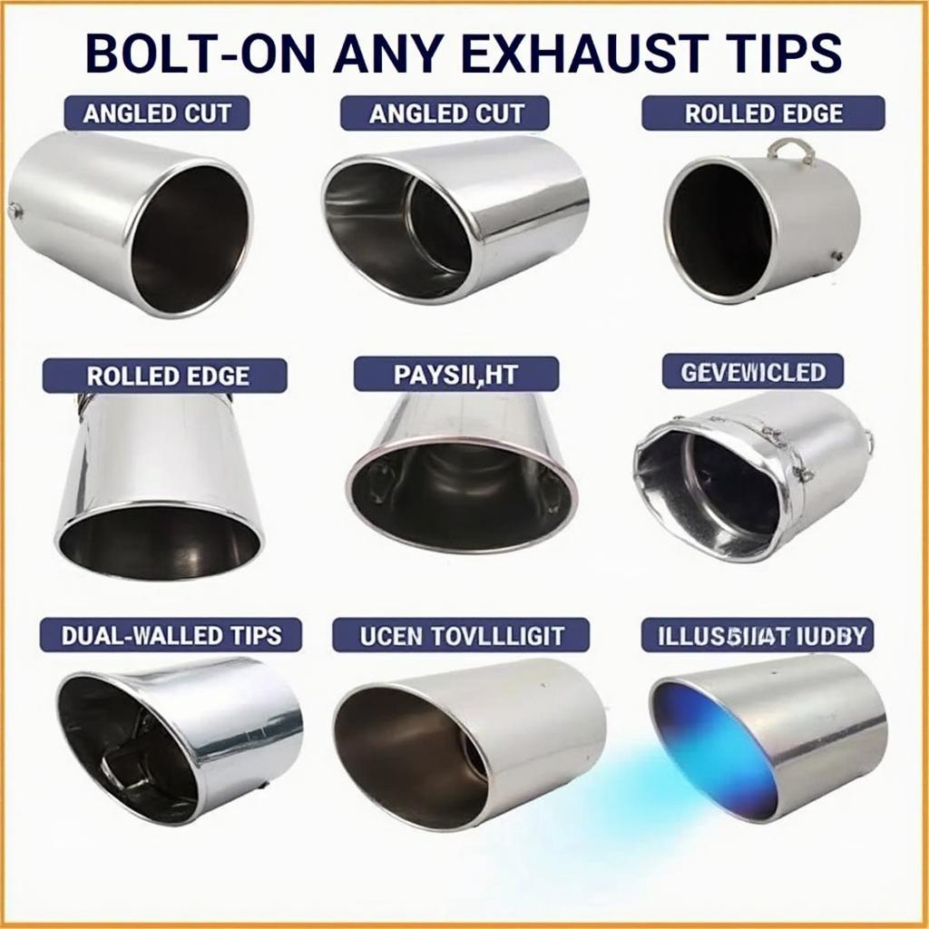 Various Styles of Bolt-On Exhaust Tips