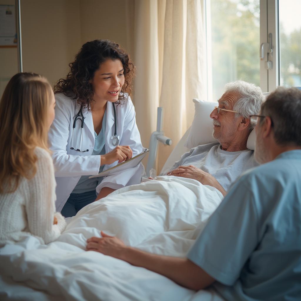 Doctor Communicating with Patient and Family