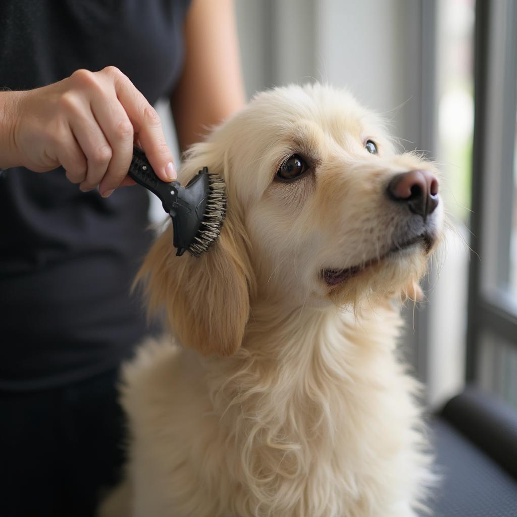 Dog Being Groomed