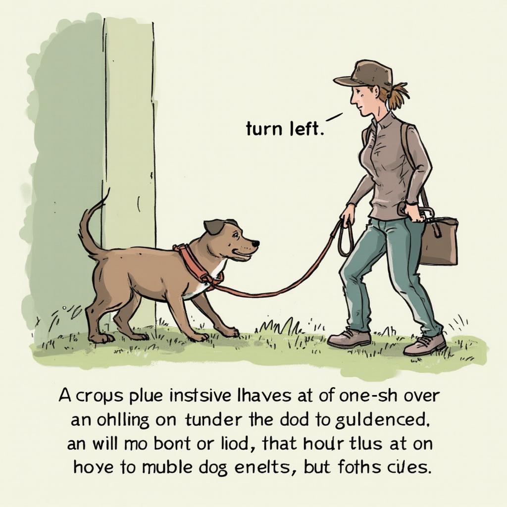 Dog Owner Using Verbal Cues During Walk