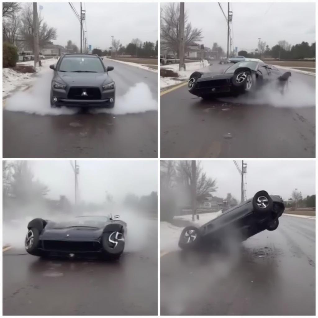 Donut stunt resulting in a rollover accident