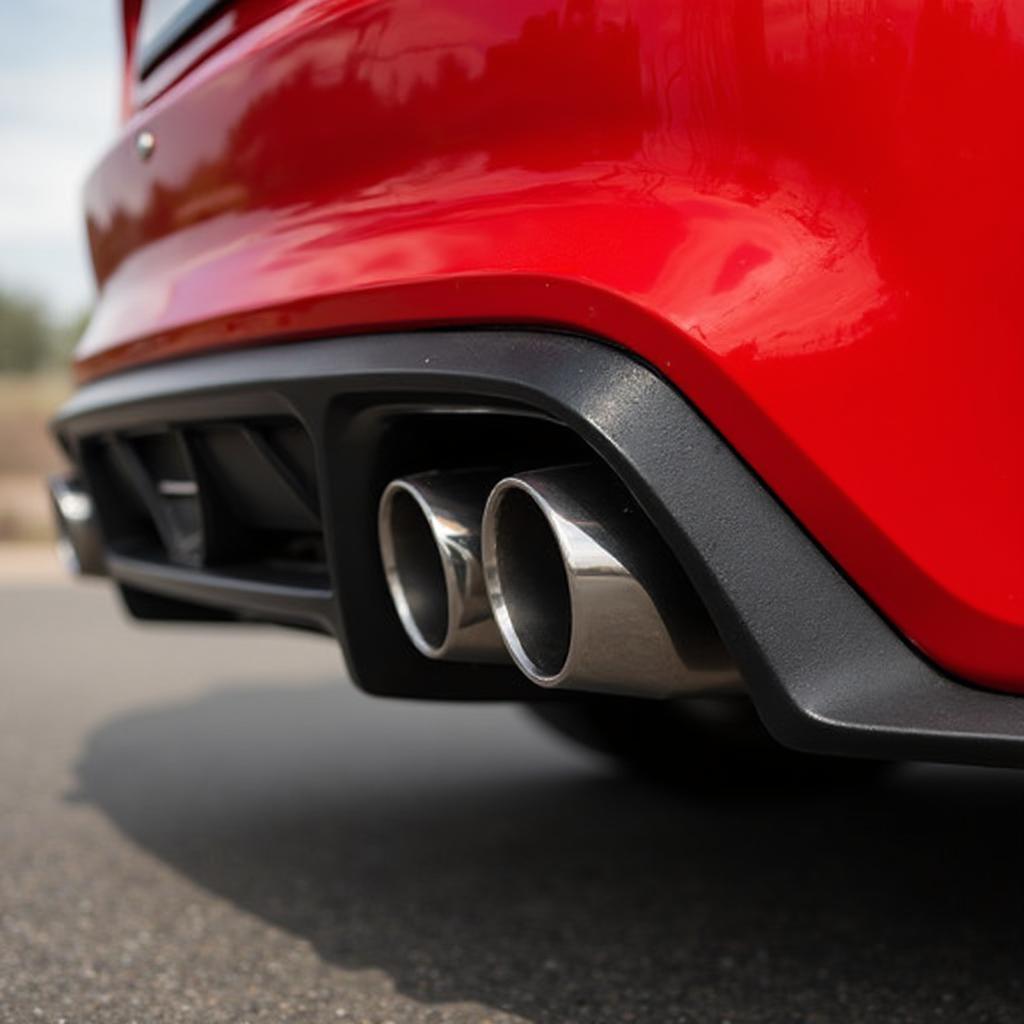 Dual Outlet Exhaust Tips on a Sports Car