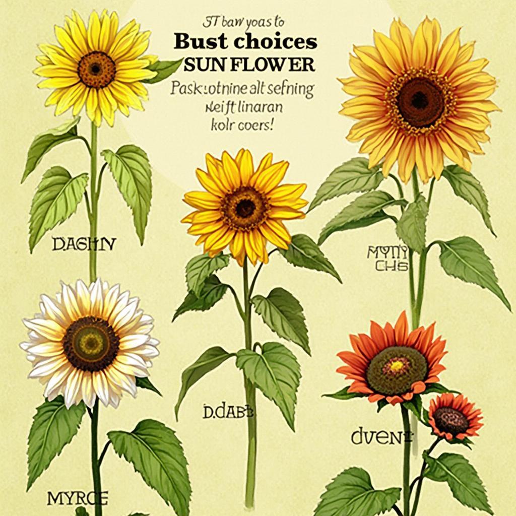 Different Dwarf Sunflower Varieties