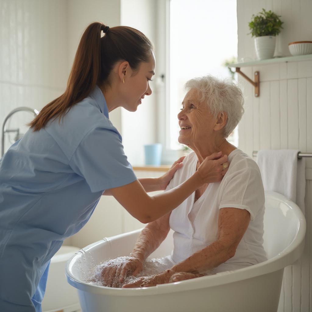 Elderly Care Assistance with Bathing