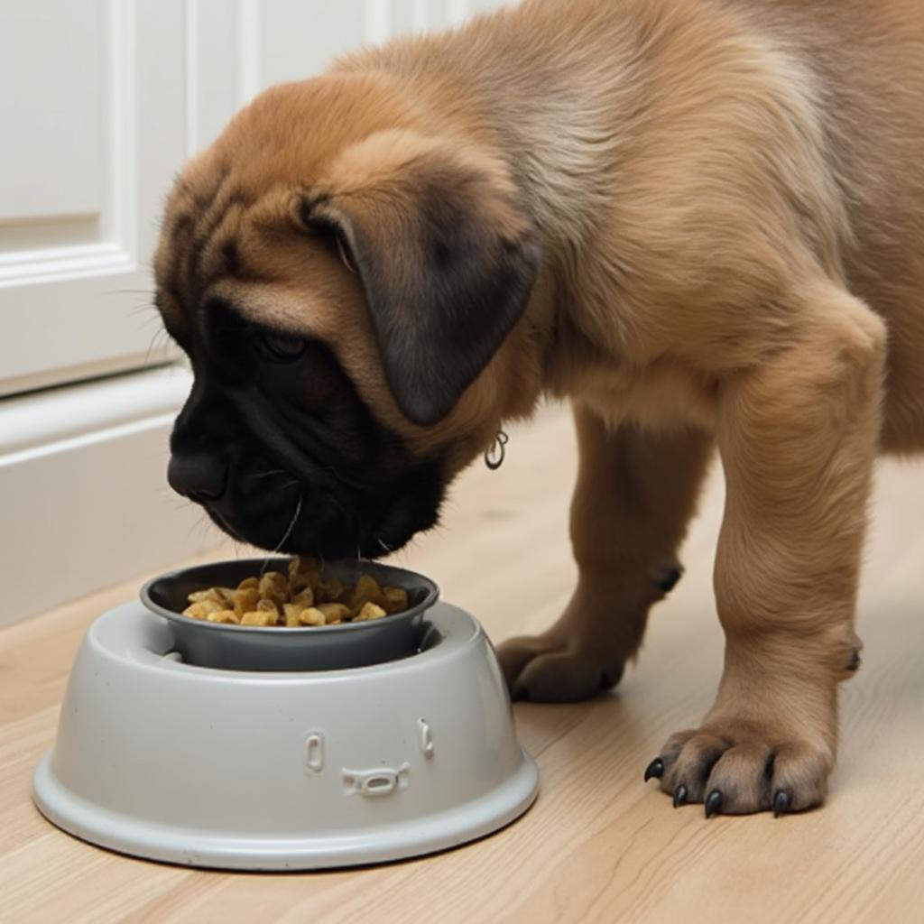 English Mastiff Puppy Feeding