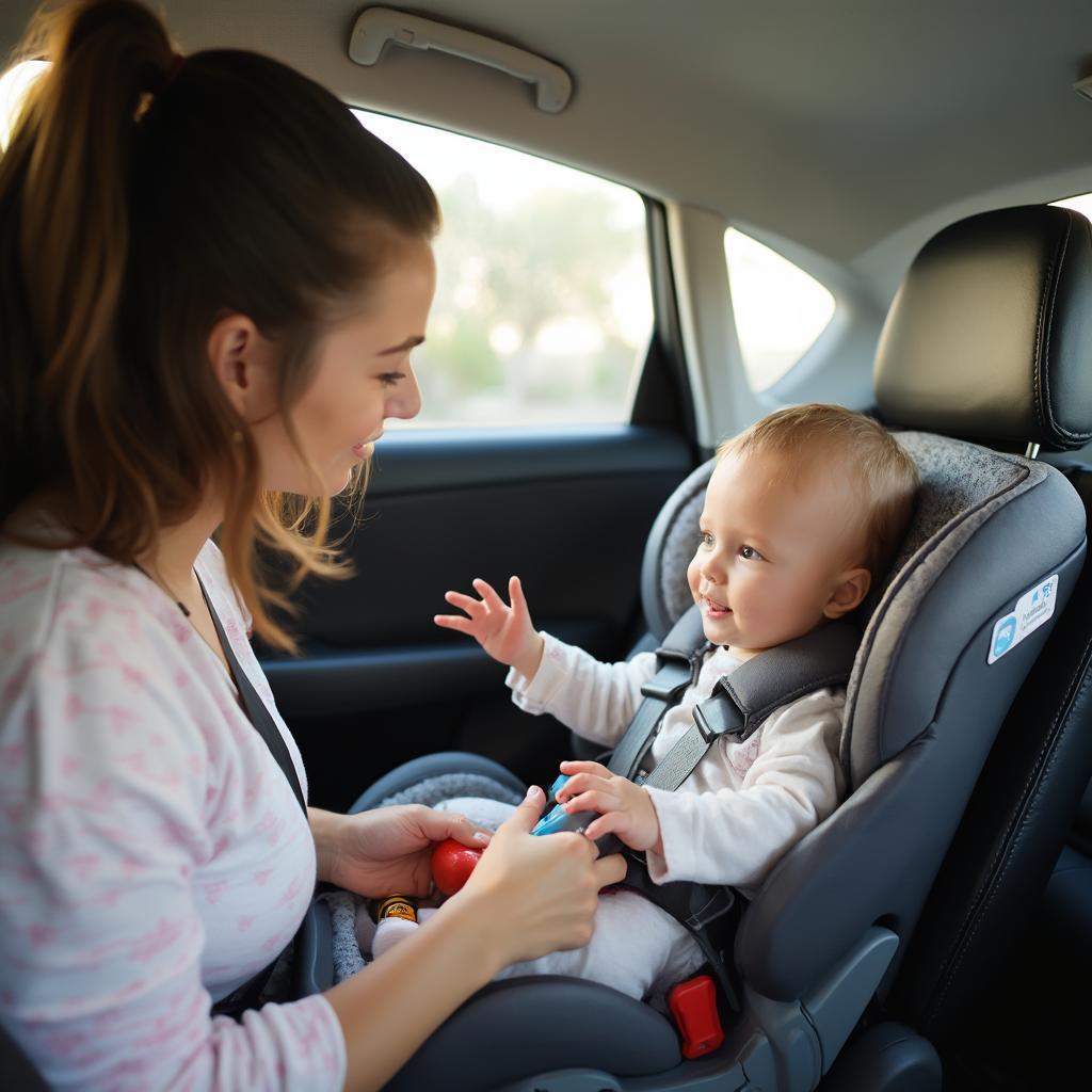 Keeping baby entertained on a long road trip