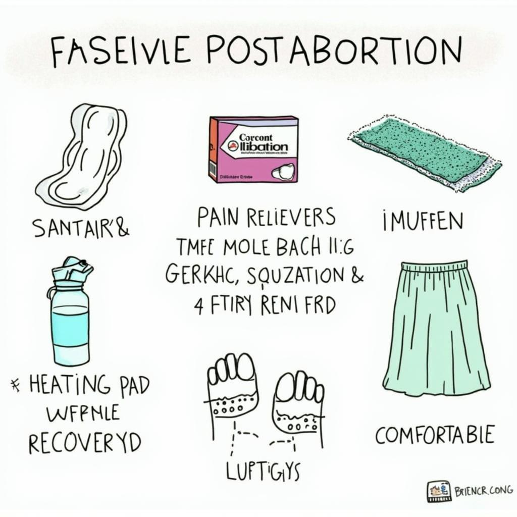 Essential items for after abortion care