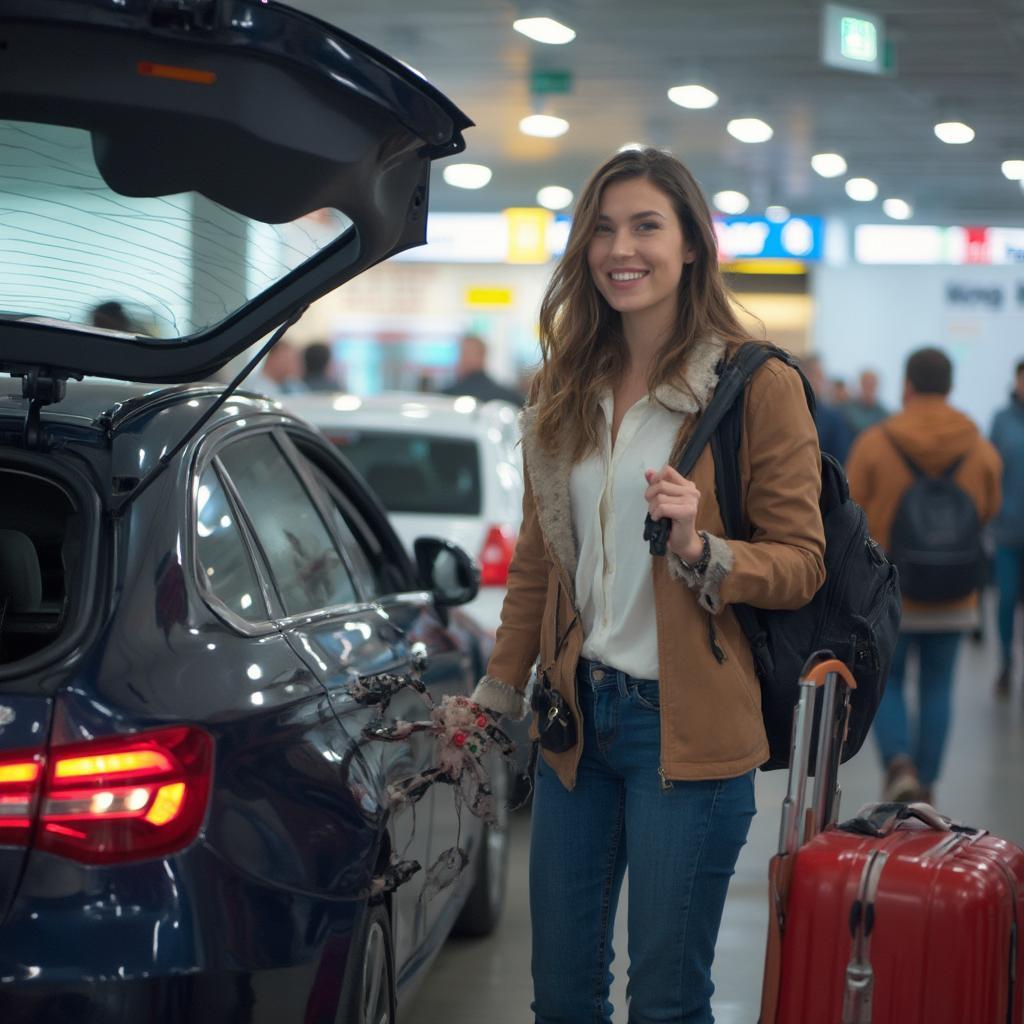 Picking up a rental car at a European airport