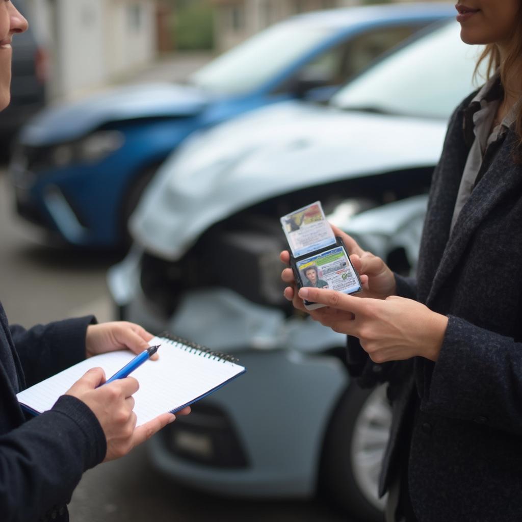 Drivers Exchanging Information After a Collision