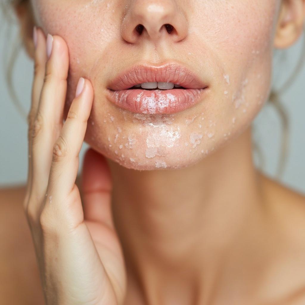 Exfoliating lips with a sugar scrub