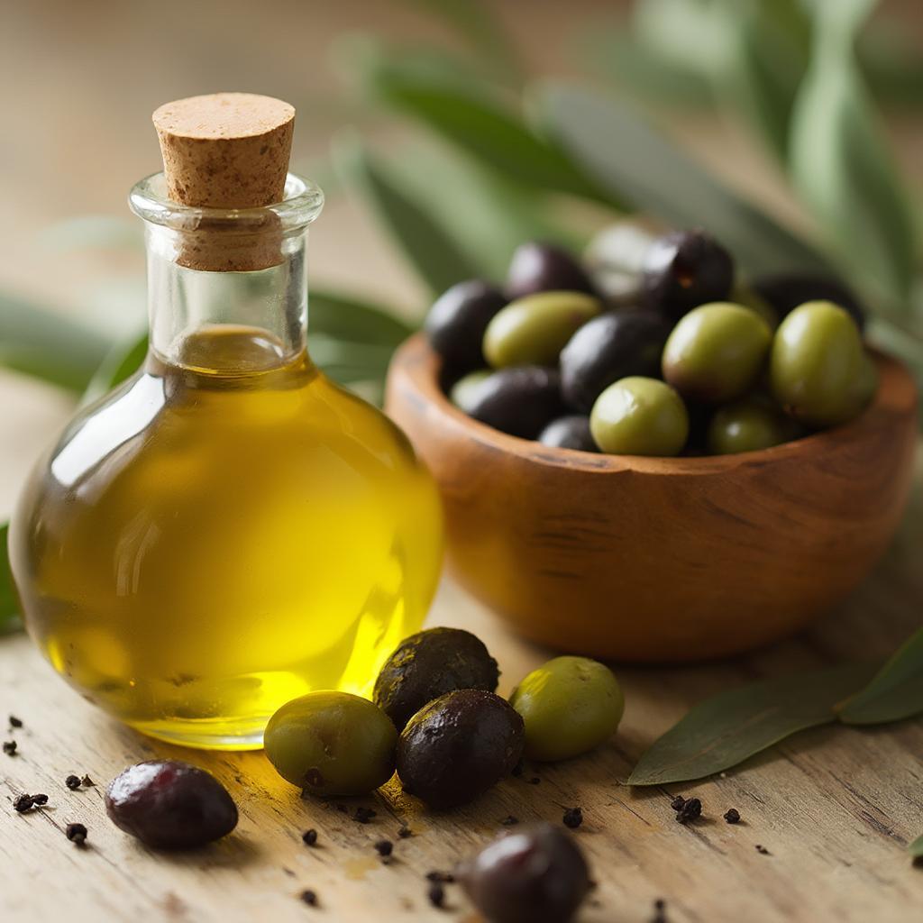 Bottle of Extra Virgin Olive Oil for Hair Care