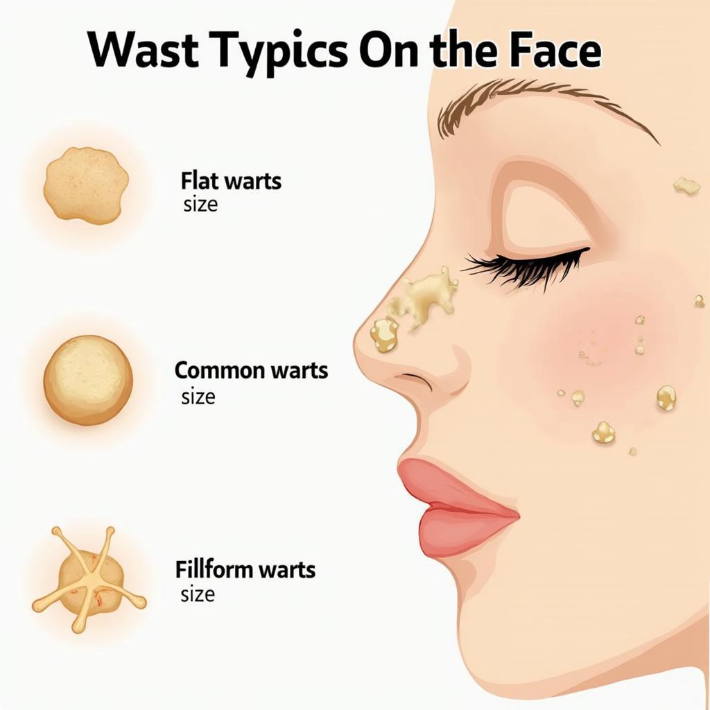 Identifying different types of facial warts