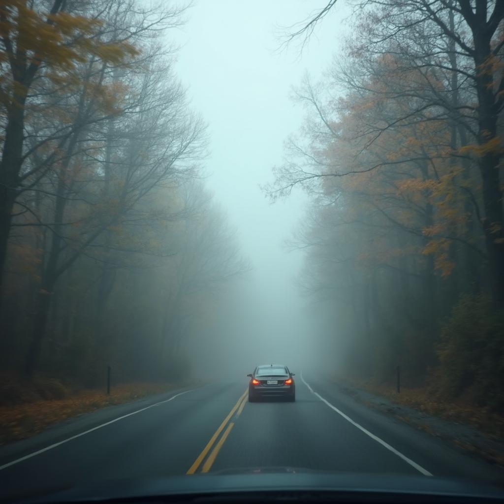 Driving in Fog During Autumn