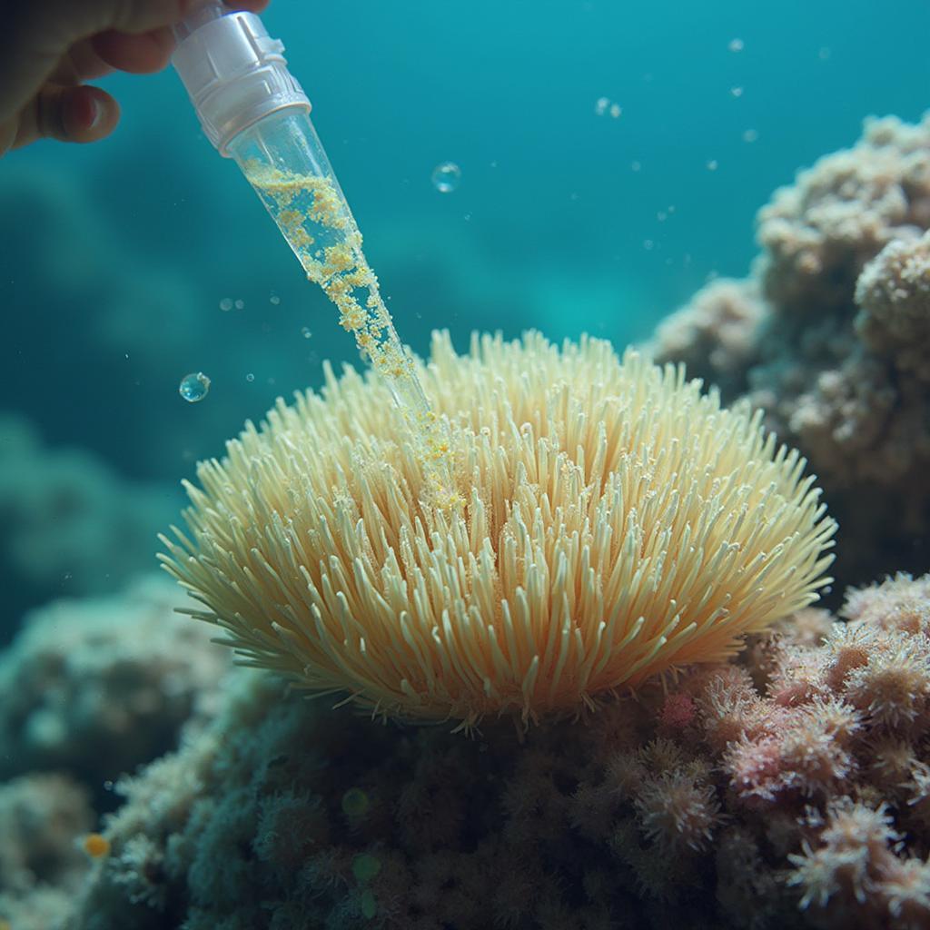 Feeding Goniopora Coral with Phytoplankton