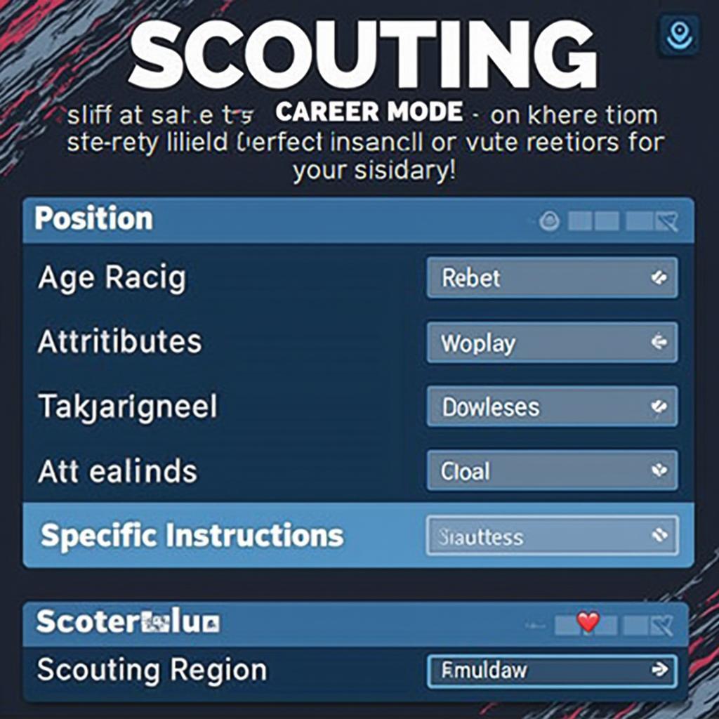 FIFA 19 Scouting Instructions Screen