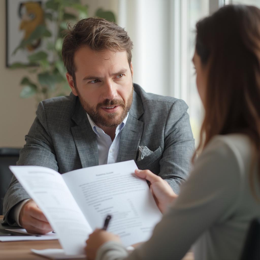 Customer Discussing Car Financing Options