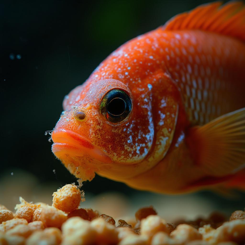 Feeding Firemouth Cichlids