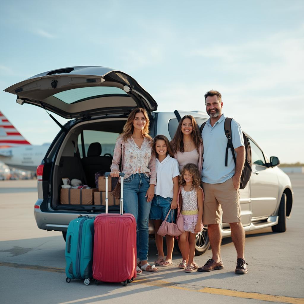 Family renting a minivan in Florida