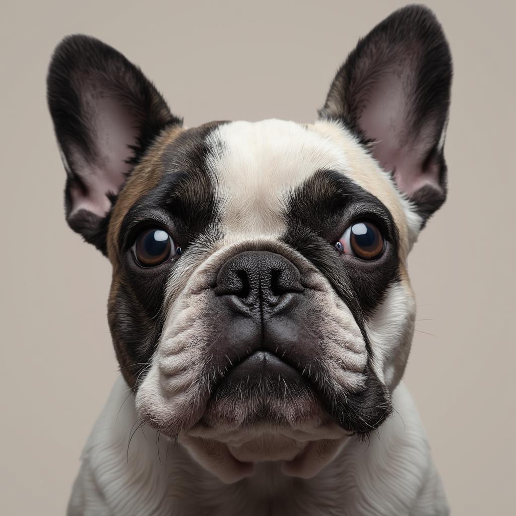 Close-up of a French Bulldog's Brachycephalic Face