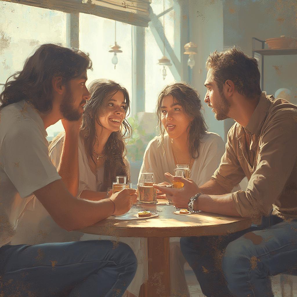 Friends Talking in an Informal Setting