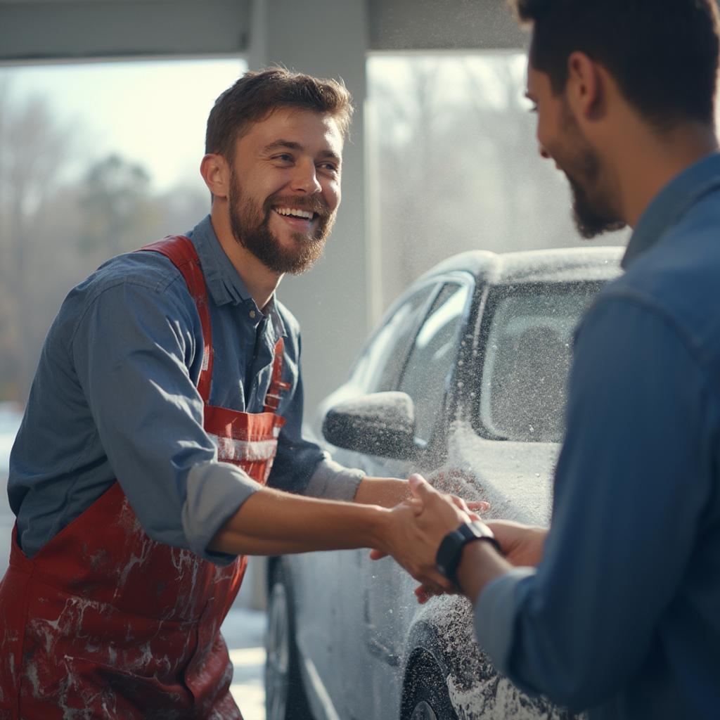 Generous Tipping at a Hand Car Wash