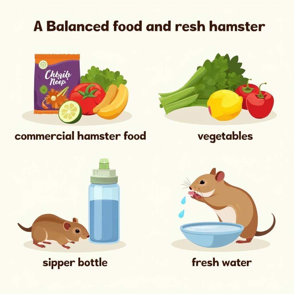 Proper nutrition and hydration are vital for hamster health.