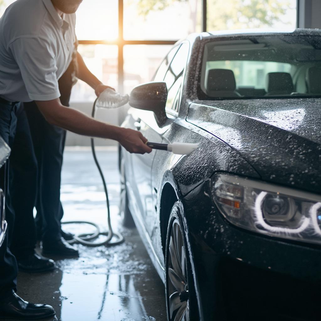 Tipping at a Dealership Car Wash