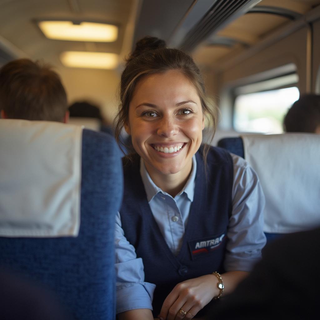 Happy Amtrak Sleeper Car Attendant